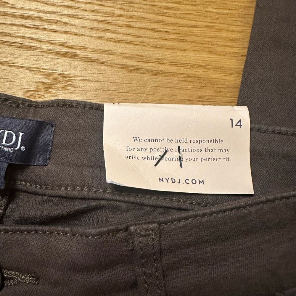 NWT Nydj brown Marilyn straight jeans pants 14 - Picture 3 of 11
